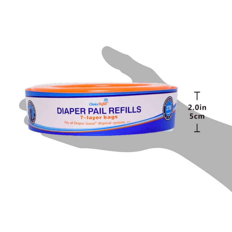 ChoiceRefill Compatible with Diaper Genie Pails, 8-Pack, 2160 count - Image 3